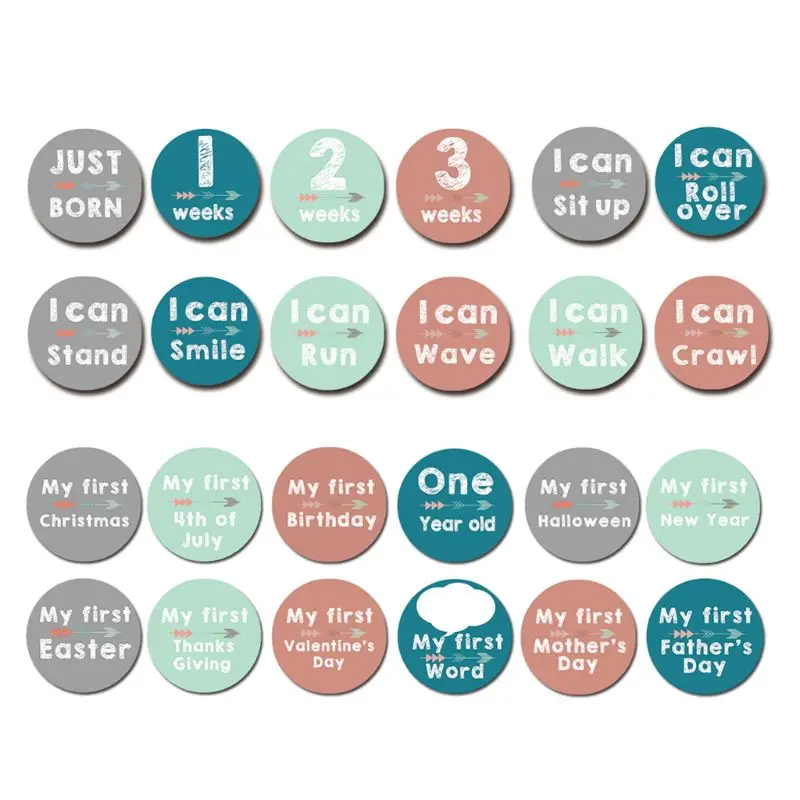Monthly Milestone Sticker 12pcs/set Baby DIY Sticker 12 Months Skill Sticker Baby Photography Props For Fun Memory Baby Pregnant