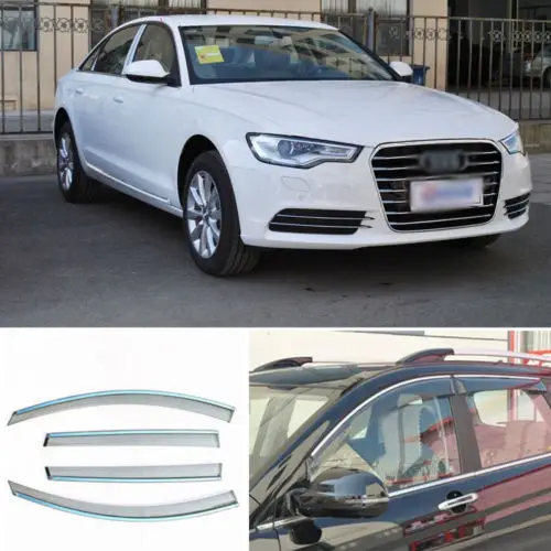 

4pcs New Smoked Clear Window Vent Shade Visor Wind Deflectors For Audi A6L 2013