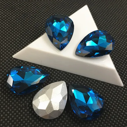 4x6mm~30x40mm Colors Teardrop Glass Crystal Fancy Stone Pointed back Pear Rhinestone Droplet Beads for Jewelry Making 