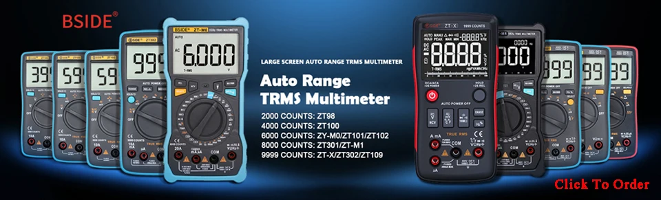 Умный Цифровой мультиметр BSIDE ZT-M0 ЖК-дисплей 6000 отсчетов батареи тестовое напряжение квадратная волна выходной емкости тест er DMM
