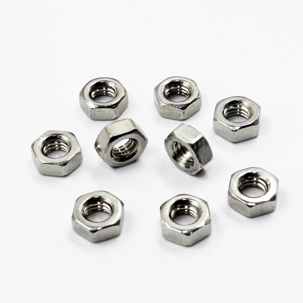 

50pcs A2-70 Stainless Steel M4 Hex Nuts DIN934