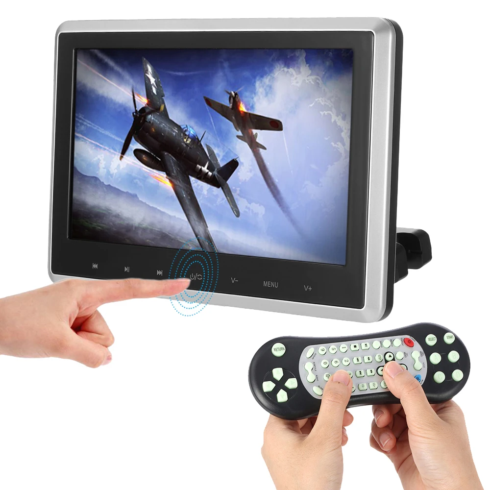 

10.1 Inch TFT Digital LCD Screen Car Headrest DVD Player Touch Button Monitor 720p with HD USB SD Port Remote Control