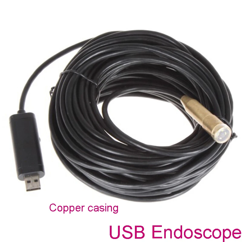 

Gakaki 14.2M 14mm USB Endoscope Copper Camera 4 LEDs Waterproof Industry Endoscopio Borescope Inspection Tube Snake Usb Camera