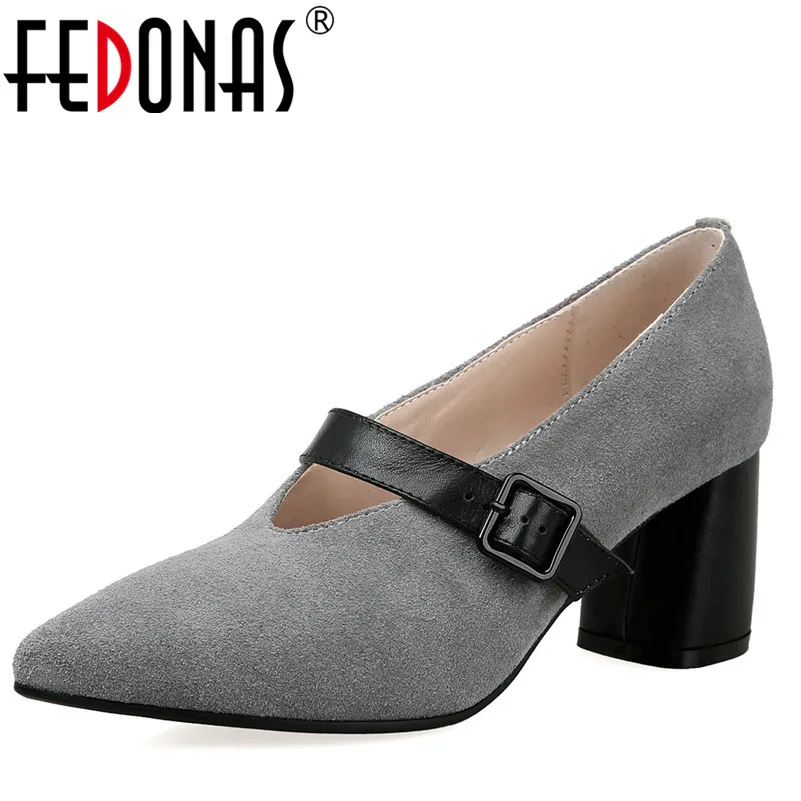 Женские туфли лодочки FEDONAS на платформе и высоком каблуке для офиса|Туфли| |