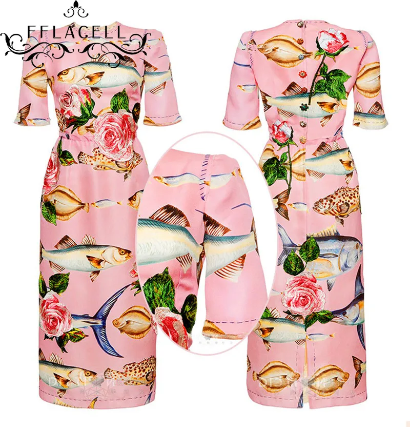 FFLACELL 2 метра ткани Мультфильм Подводный мир Рыбы ткани с принтом материал для рукоделия украшения ткани в ширину 140 см