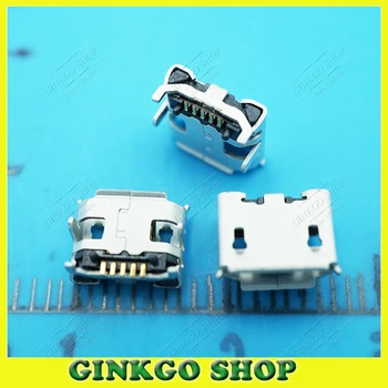 

100pcs/lot Big Horn 4DIP Pins Micro USB Connector Charging Jack for Tablet PC Mobile Phones