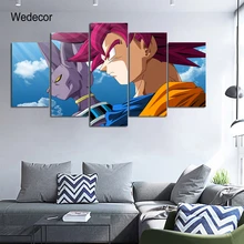 5 панелей HD холст печать картина Жемчуг дракона Dbz Гоку аниме
