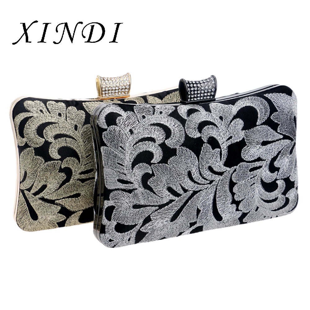 

Best selling beaded evening bag fashion ladies Evening Bags Vintage Embroidery Clutch Diamond Women Chain Shoulder Purse handbag