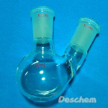 

100ml,24/40,Round Bottom Glass Flask,2-neck,Lab Boiling Flasks,Double necks