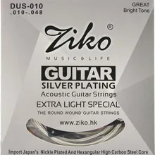 ZIKO 010-048 Струны для акустической гитары с серебряным покрытием части для гитары аксессуары для музыкальных инструментов