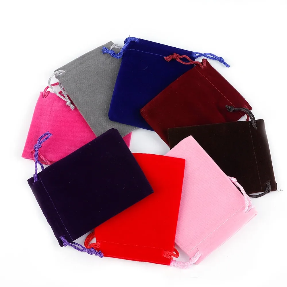 

10 pcs 5x7/7x9/9x12/10x15 cm Colorful Velvet Pouches Drawstring Packing Jewelry Display Christmas Wedding Birthday Gifts Bags