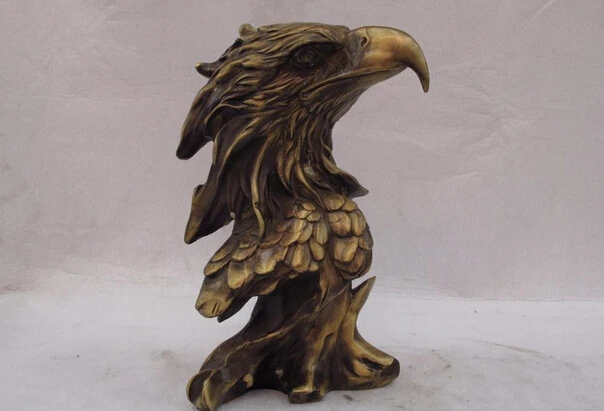 

Collectible bronze lion statue S1039 China classical Bronze Copper Exquisite Decoration Lucky Eagle hawk Head statue B0403