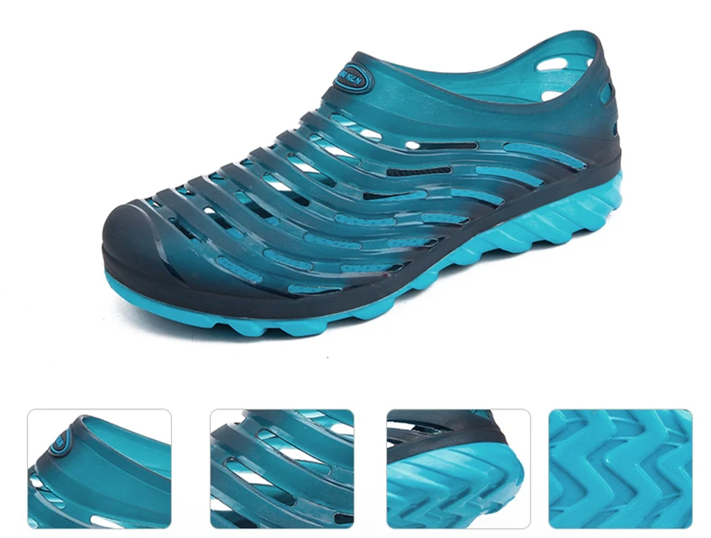 Big Size 40-45 Croc Men Black Garden Street Style Trending Aqua Clogs Hot Band Sandalias Summer Slides Beach Shoes (3)