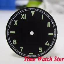 37,5 мм черный стильный циферблат californial dial fit для ETA 6497 ручной завод часы циферблат зеленые отметки D114