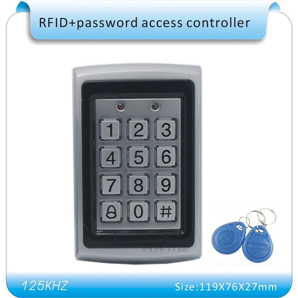 XL-7612 DC 12 V водонепроницаемый корпус пароль и 125 KHZ EM RFID система контроля доступа к двери доступа+ 10 брелоков