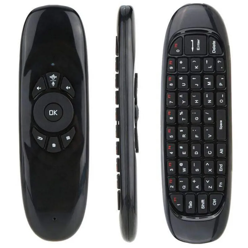Русский Английский C120 Fly Air mouse 2,4G мини беспроводная клавиатура перезаряжаемый пульт дистанционного управления для Android tv пульт дистанционного управления tv Box PC