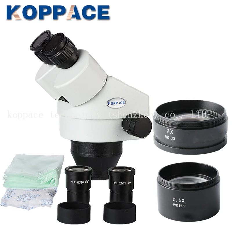 KOPPACE 3.5X-90X увеличение, бинокулярный стерео микроскоп, WF10X/20, мобильный телефон ремонт микроскоп, 0.5X/2X объектив
