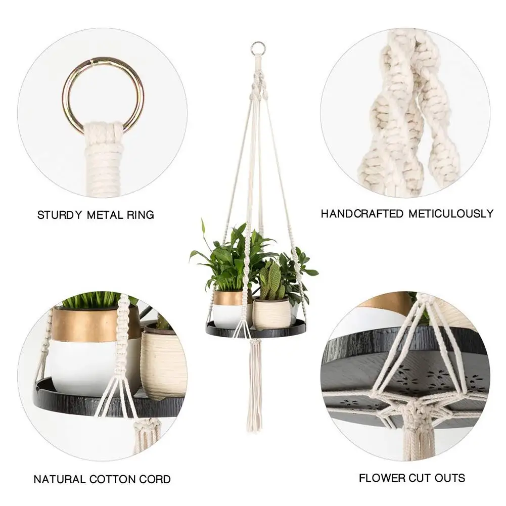 Boho Chic кружево держатель для растений вешалка Крытый Подвесной цветочный горшок декоративный горшок держатель, красивый в форме цветка в богемном стиле украшения дома