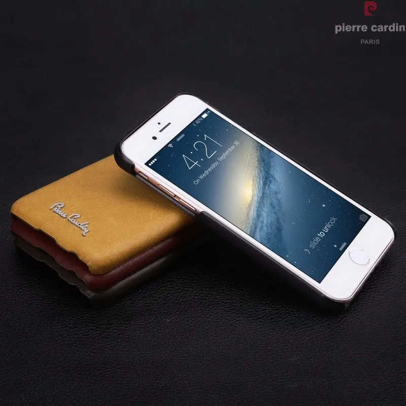 Чехол для телефона Pierre Cardin из натуральной кожи для iPhone 6 6s Plus 5,5 Роскошный металлический чехол с логотипом для iPhone 6 6s 4,7