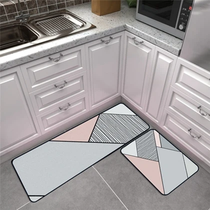 Kitchen Mat6 Коврик для дома, входа, пола, Золотой Металл, геометрические ковры для кухни, для ванны, водопоглощающая прихожая, роскошные Нескользящие Коврики для кухни - Цвет: Kitchen Mat6