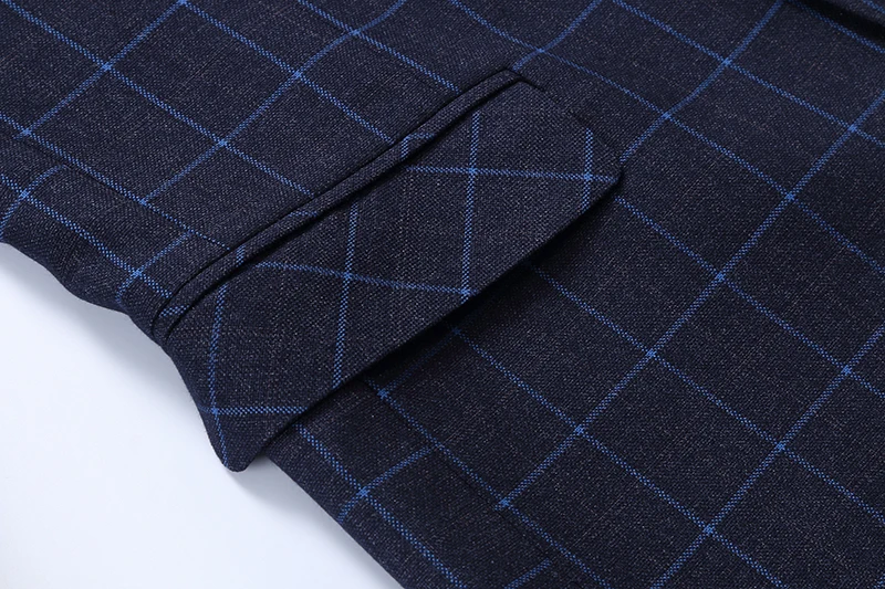 LONMMY, плюс размер, 6XL, 7XL, Мужской Блейзер, куртка, двойная пуговица, переворачивается, мужской костюм, пиджак, в клетку, приталенный, синий, темно-синий, новинка, весна