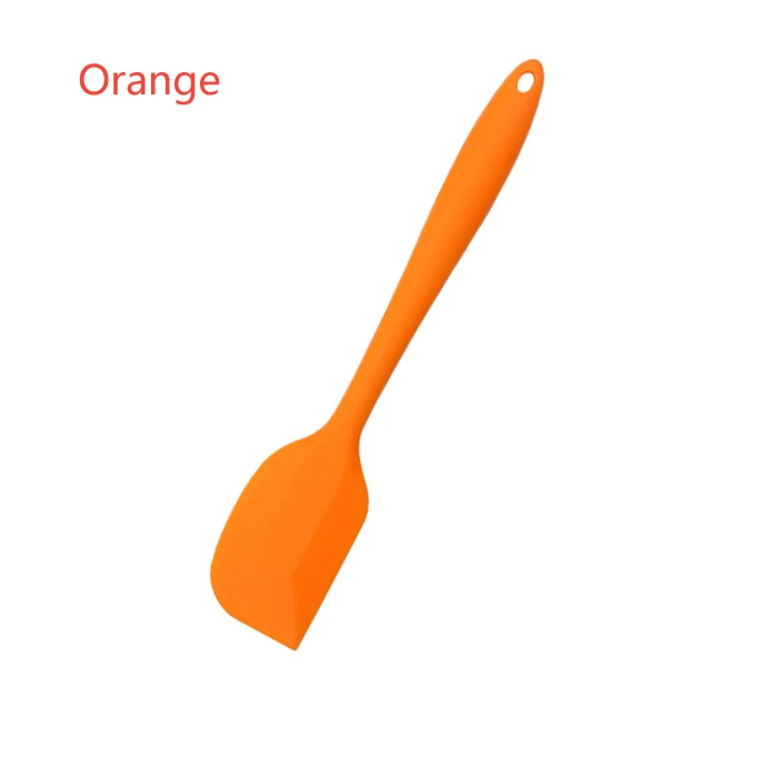 Orange Горячая пищевая антипригарная силиконовая лопатка для приготовления пищи, набор для печенья, кондитерских изделий, скребок, лопатка для выпечки, силиконовая лопатка, инструмент - Цвет: Orange
