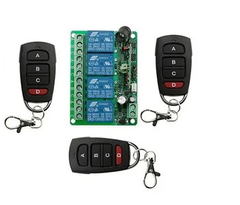 

DC12V 4CH RF 3X transmitter Wireless Remote Control System teleswitch 1* receiver universal gate remote control /radio receiver