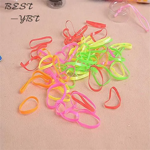 50pcs Hair Rope Headwear Accessories Trendy Transparent Rubber Band Women Girls Elastic Tie gum for hair |
