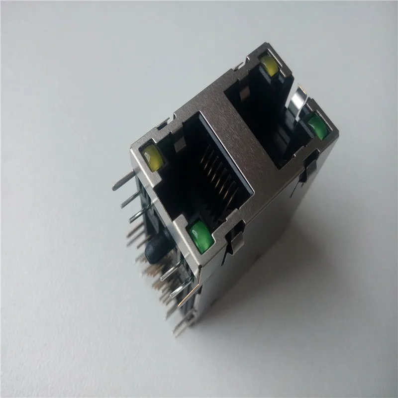 8 шт. RJ45 гнездо сетевой соединитель 90 двойной 59-2*1/экранированный шрапнель свет