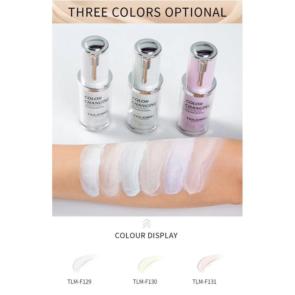 TLM 40ML Magic Color Changing Liquid Foundation Makeup Base Nude Face Cover Concealer Long Lasting Makeup Skin Tone Foundation
