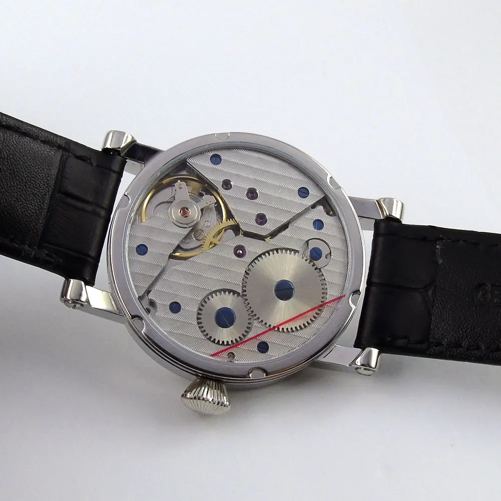 42 мм PARNIS стальной чехол embossment GMT Moon Phase relogio masculino римские цифры ручной обмотки движение Мужские часы