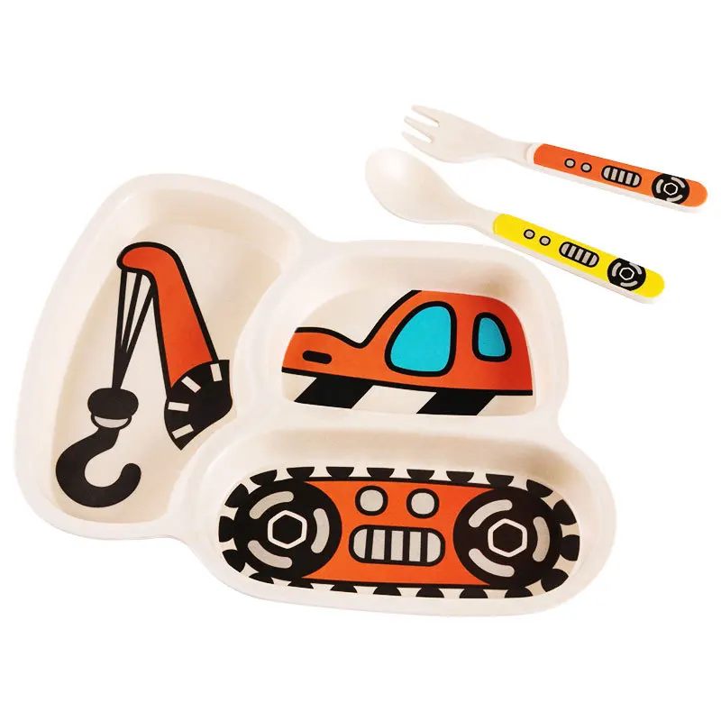 Baby Bamboo Fiber plate Children Tableware Cartoon Car Split Plate set kids cute learning bowl set dining plates sets Baby Bamboo Fiber plate Children Tableware Cartoon Car Split Plate set kids cute learning bowl set dining plates sets