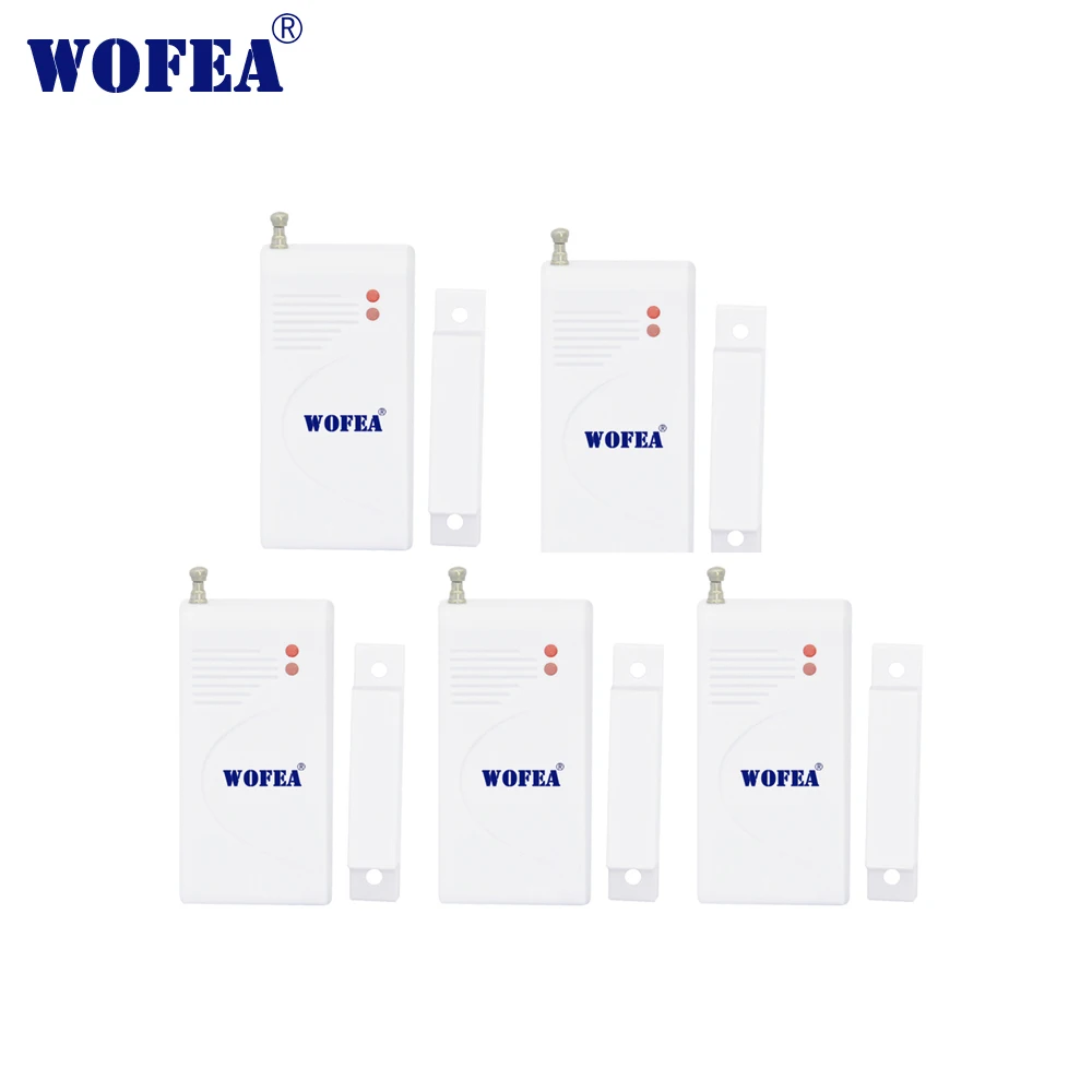 Wofea беспроводной Магнитная окна, двери сенсор для дома сигнализации системы 433 мГц 5 шт./лот