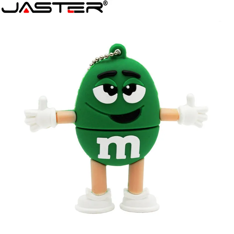 JASTER Cute Cartoon M &amp m's Chocolate Bean 4 ГБ/8 ГБ/16 ГБ/32 ГБ 64 Гб Usb флеш накопитель Флешка 8 16 карта