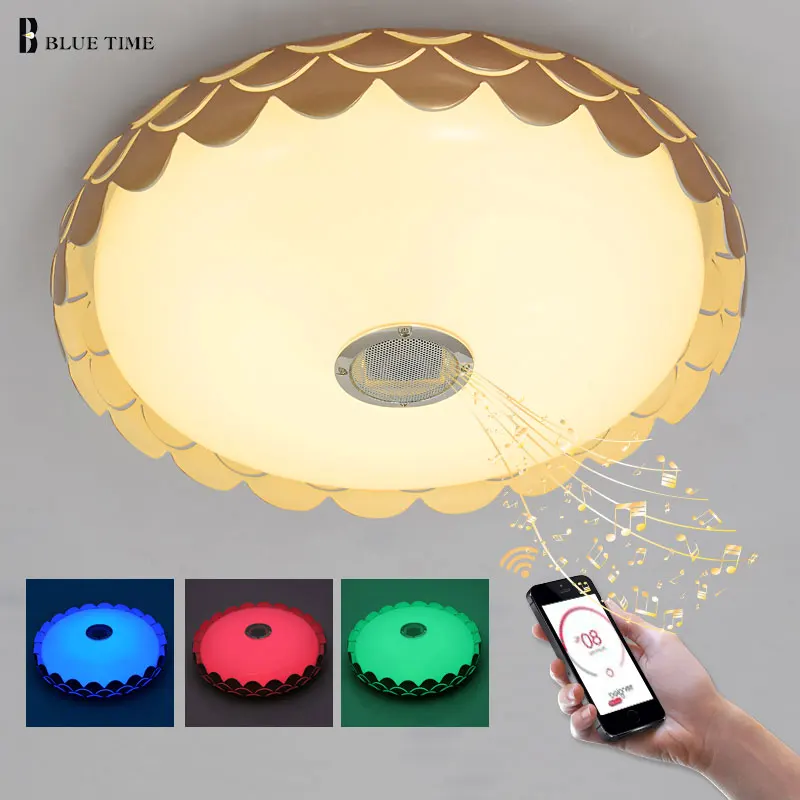 

Intelligence Color Changeing Modern LED Chandeliers RGB Music Lamp For Living Room Lustres de sala de cristal 10-15 Square Meter