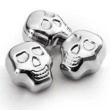 5 шт/лот крутой Череп формы кубики льда из нержавеющей стали Виски со льдом напиток Wiskey/вино/охладитель пива приборы для бара аксессуары