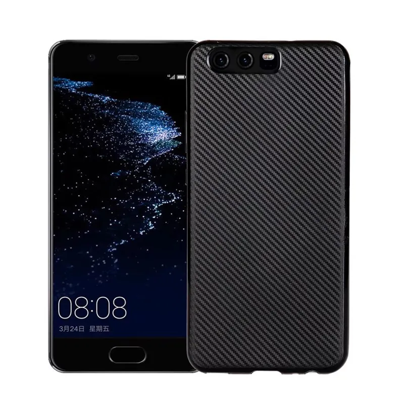 Synthetic Fiber Case for Huawei P10 case soft Carbon tpu Plastic Back Cover For plus fundas capas |