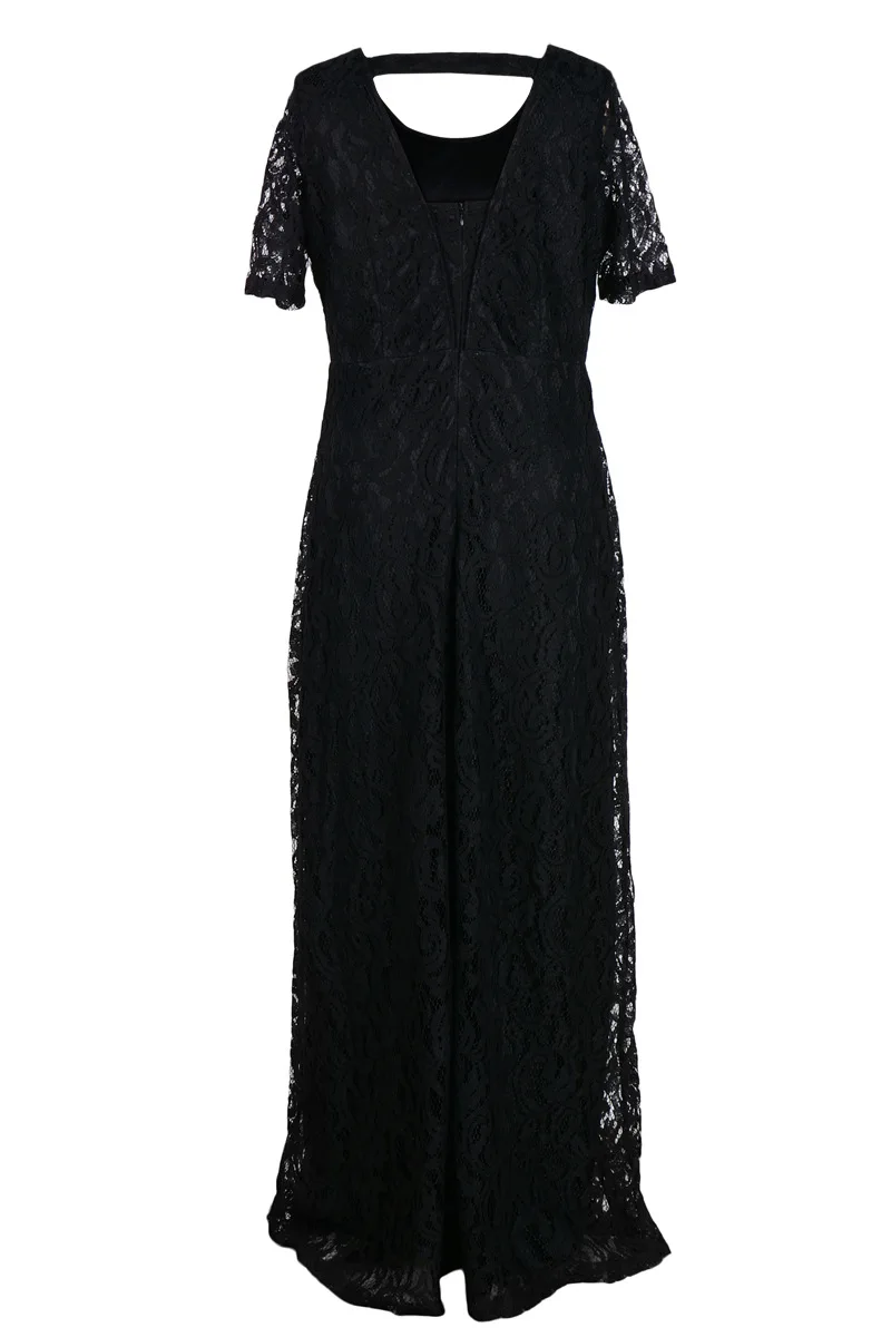 XL-9XL модное кружевное платье большого размера Женская одежда с коротким рукавом вечернее платье большого размера длинное платье-макси цельное женское платье Vestido
