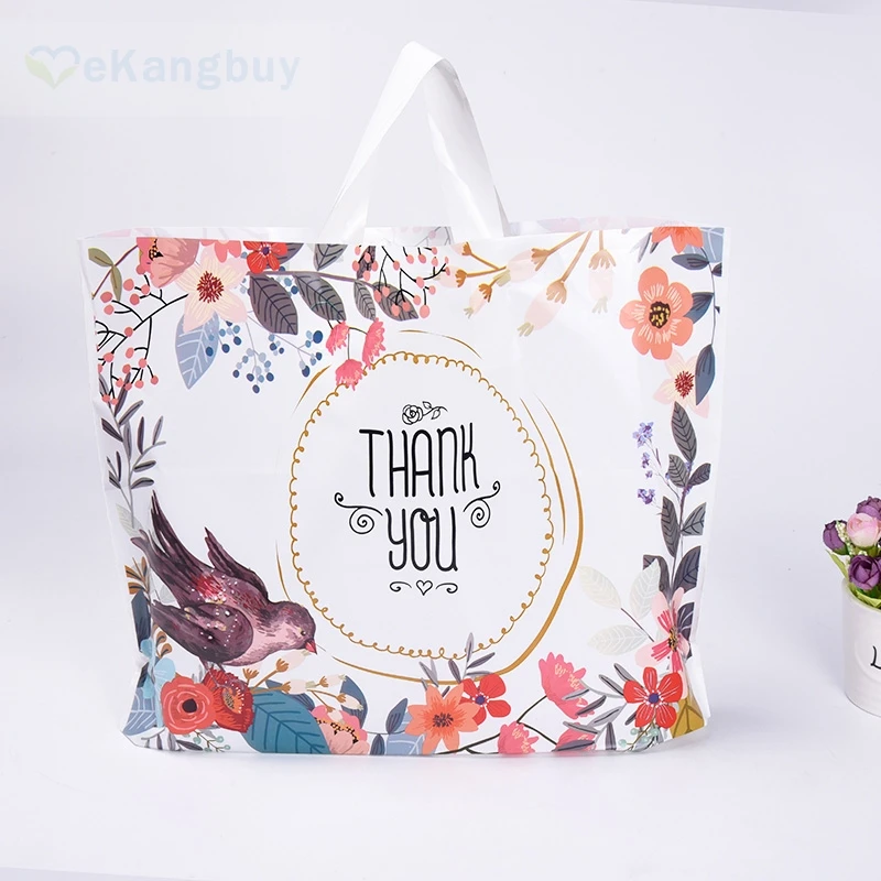 50pcs Thank You Gift Bag Plastic Shopping Bag Party Favor Bag