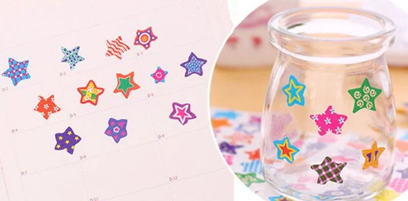 Happyxuan 20sheets/pack Stickers Stars for Scrapbook Paper Rewards Teacher Kindergarten Student Praise Encourage Kid Toy 