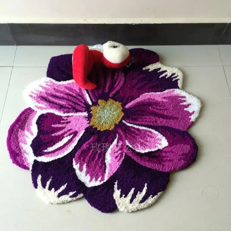 Customizable purple carpet of dahlia The bedroom of the bed to keep warm mat The stairs antiskid mat