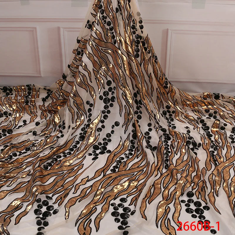 

African Bridals Sequins Wedding Lace Africa French Lace 2019 African Lace Design For Weddings QF2660B-1