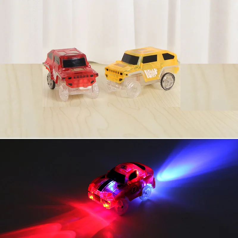 Mini Toy Car Flashing Lights Magic Glow Tracks Car LED Lights Glowing