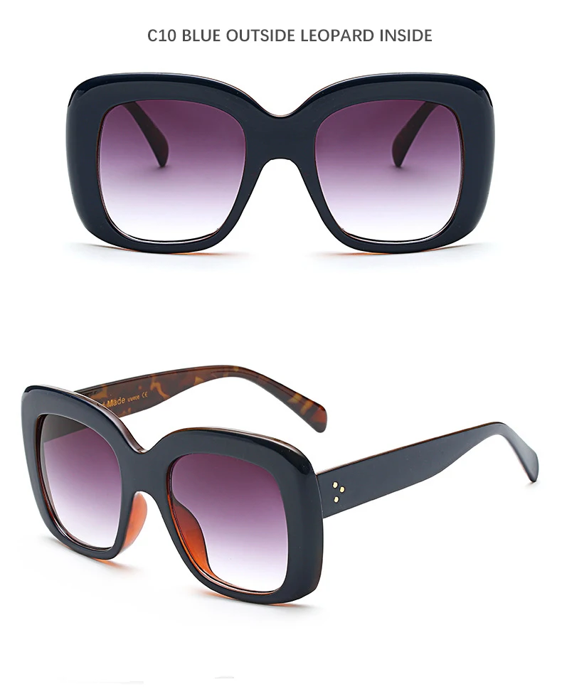 Женские дизайнерские Квадратные Солнцезащитные очки, женские роскошные брендовые солнцезащитные очки, мужские очки, большие толстые прозрачные солнцезащитные очки с большой оправой, черные