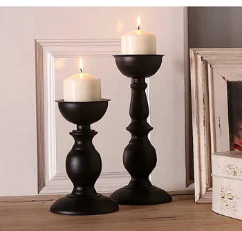 

2PCS/set fashion classic wrought iron dining table round toe candle table decoration rustic home accessories wedding props 2177