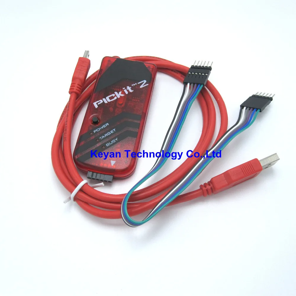 

PICKIT2 PIC Kit2 Simulator PICKit 2 Programmer Emluator Red Color w/USB cable Dupond Wire