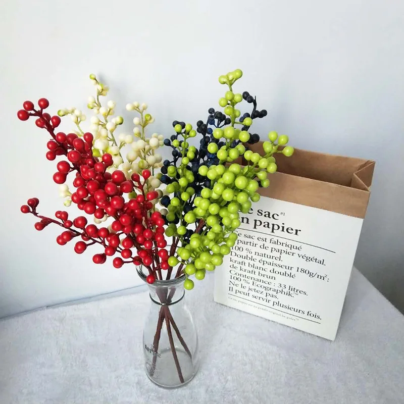 7 шт Маленькие искусственные ягоды, фрукты пены Bean филиал моделирование завод свадебные для Домашнего Цветоводства украшения офиса