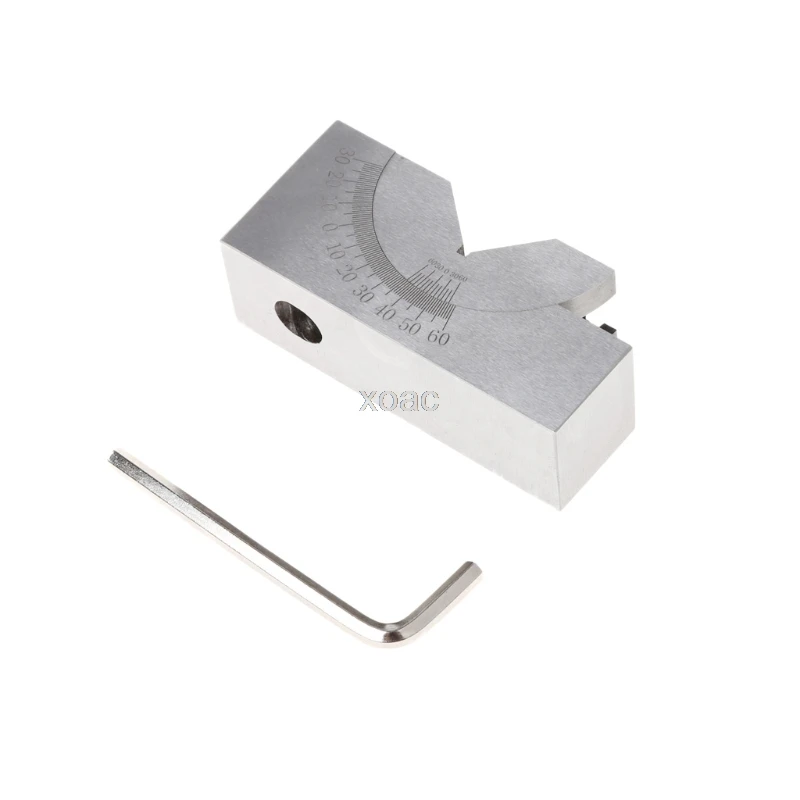 

73.6x23.7x34.3mm Toolmaker Precision Micro Adjustable Angle V Block Milling 0-60 Degree M03 dropship