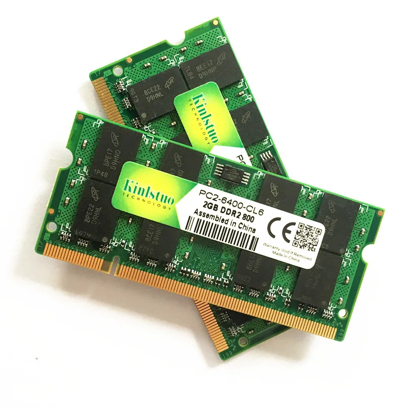 Meilleur Kinlstuo Nouveau Gros Béliers DDR2 2 GB 1 GB PC 6400 800 MHz mémoire ddr2 2 gb 1 gb pc 5300 667 MHz sodimm ordinateur portable béliers plein compatible