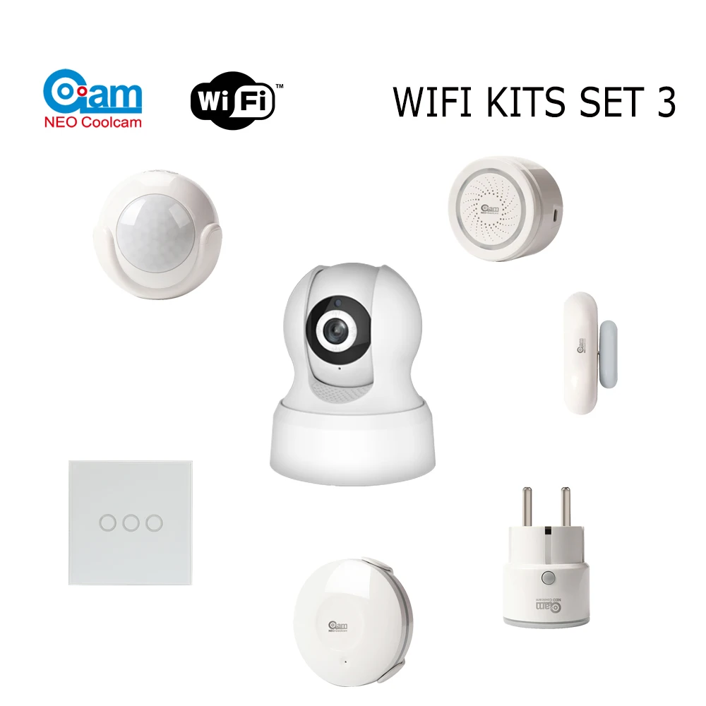 

NEO Coolcam Wifi Smart Home Kits,Alarm and App Notification Alerts,No Hub Required,Plug and Play,Wifi Door Sensor,Wifi Plug Ect